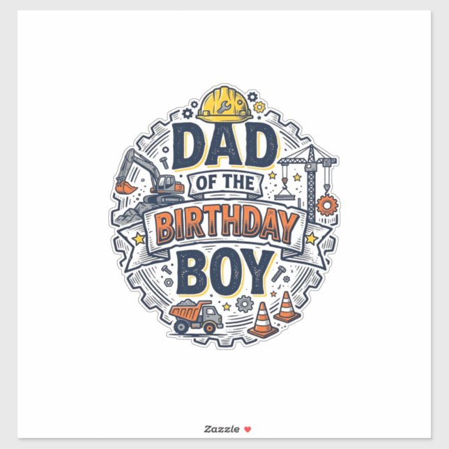 Sticker Conception de t-shirt pour papa de chantier du gar (Feuille)