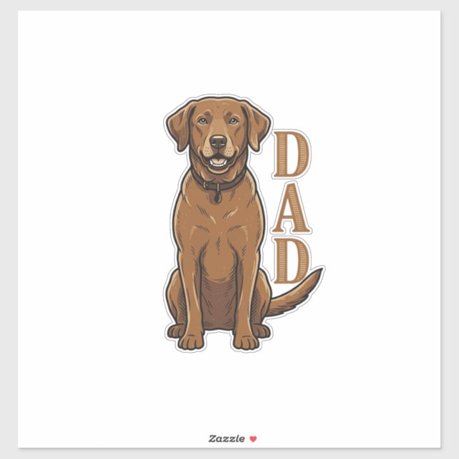 Sticker Conception de T-shirt pour papa de chien marron vi (Feuille)