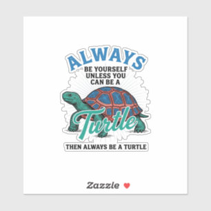 Sticker Conception de T-shirt Tortue Sois Toi-même Vintage