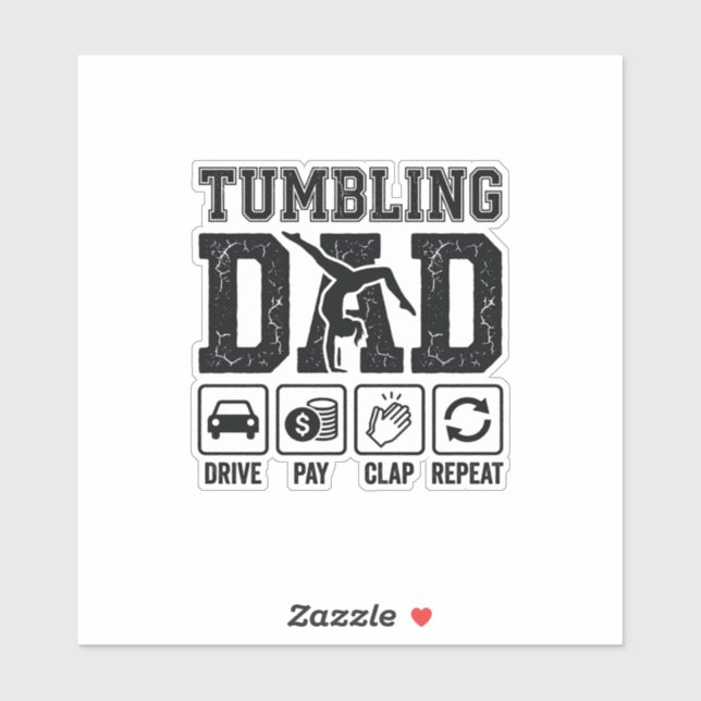 Sticker Conception de T-shirt Tumbling Dad Drive Pay Clap  (Feuille)