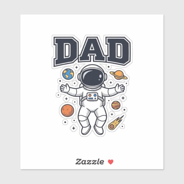 Sticker Conception de T-shirt Vector Space Astronaute Papa (Feuille)