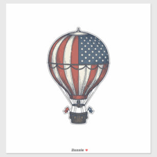 Sticker Conception de T-shirt vintage de ballon à air chau