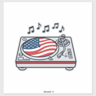 Sticker Conception de T-shirt vintage de musique de platin
