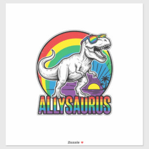 Sticker Conception de T-Shirt vintage dinosaure arc-en-cie