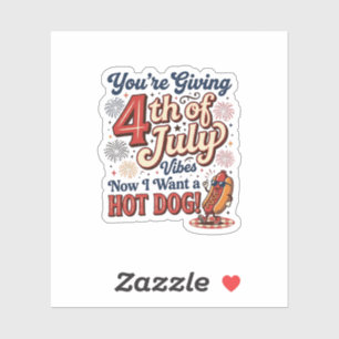 Sticker Conception de T-shirt vintage hot dog drôle du 4 j