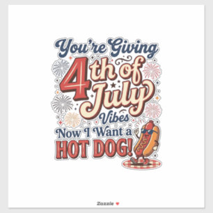 Sticker Conception de T-shirt vintage hot dog drôle du 4 j