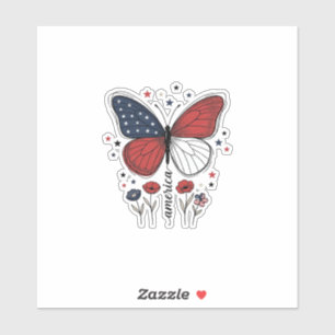 Sticker Conception de T-shirt vintage papillon patriotique