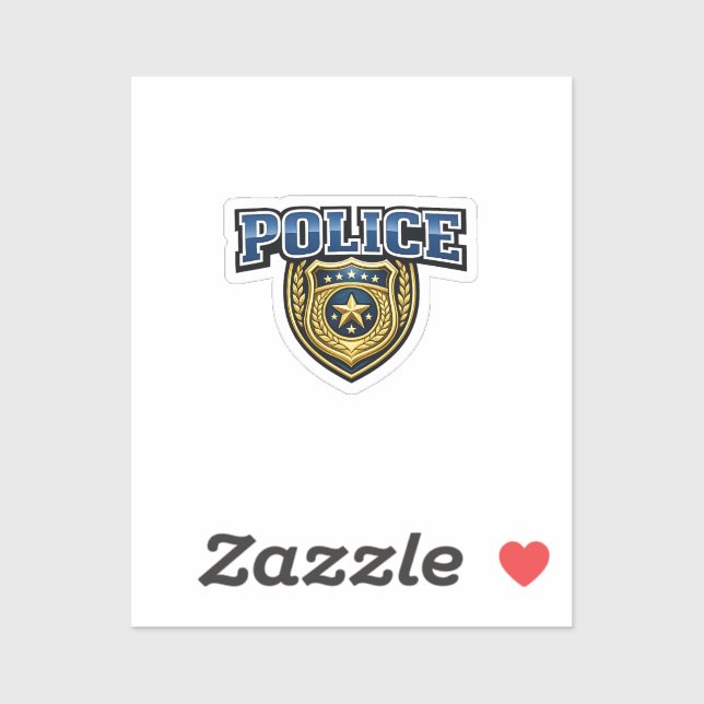Sticker Conception de texte gras pour badge de police (Feuille)