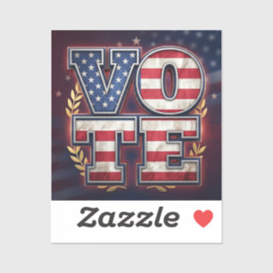 Sticker Conception de typographie de drapeau américain VOT