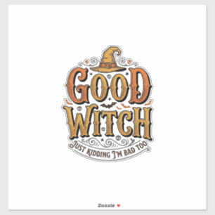 Sticker Conception de typographie Halloween sorcière genti