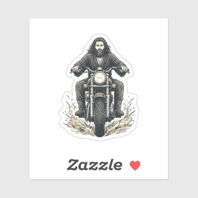 Sticker Conception de vecteur de cavalier de moto de gravu (Feuille)
