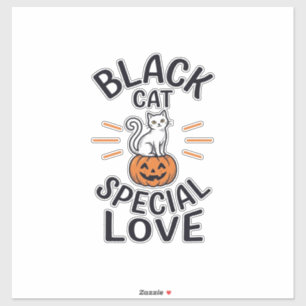 Sticker Conception de vecteur de chat noir spécial amour H