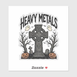 Sticker Conception de vecteur de cimetière d'Halloween de