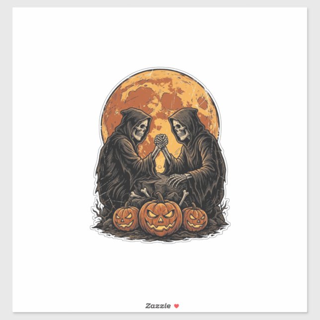 Sticker Conception de vecteur de citrouille d'Halloween de (Feuille)