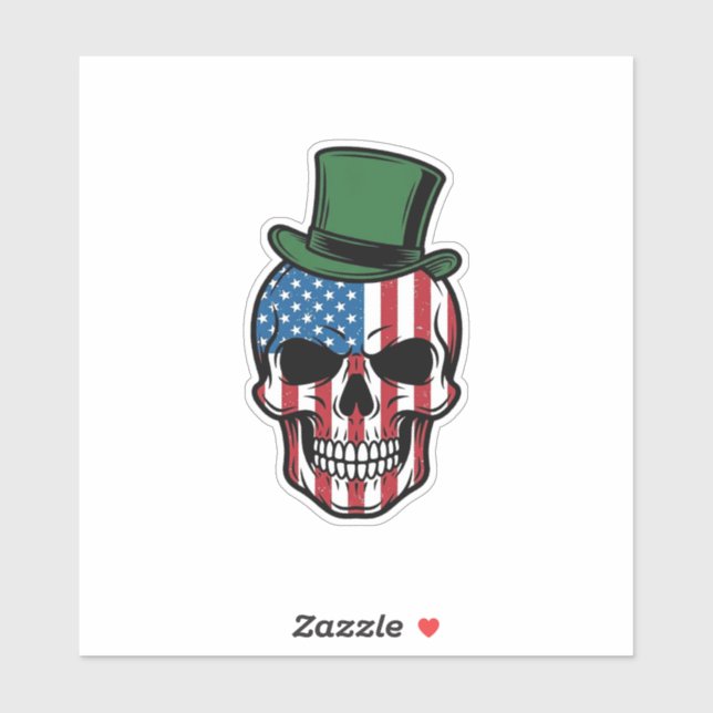 Sticker Conception de vecteur de drapeau de crâne de trèfl (Feuille)