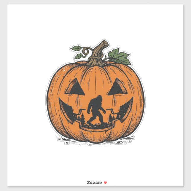 Sticker Conception de vecteur de Halloween de citrouille d (Feuille)