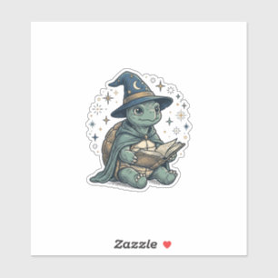 Sticker Conception de vecteur de magicien de tortue mignon