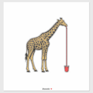Sticker Conception de vecteur de paille à boire de girafe