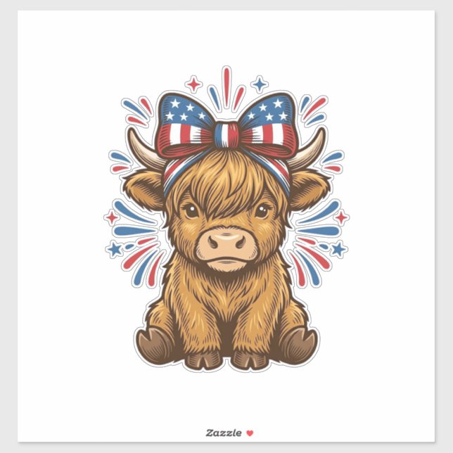 Sticker Conception de vecteur de vache des Highlands patri (Feuille)