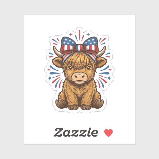 Sticker Conception de vecteur de vache des Highlands patri (Feuille)