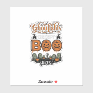 Sticker Conception de vecteur effrayant mignon de petit Bo