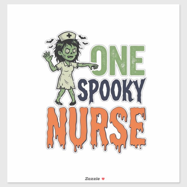 Sticker Conception de vecteur vintage Halloween infirmière (Feuille)