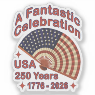 Sticker Conception de ventilateur patriotique USA 250 ans