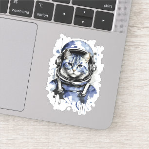 Sticker Conception d'éclaboussure de chat d'astronaute ble