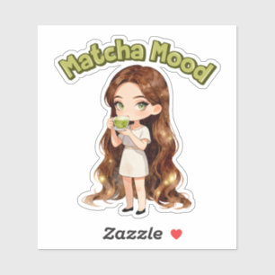 Sticker Conception d'esthétique Matcha Mood Vibes de thé v