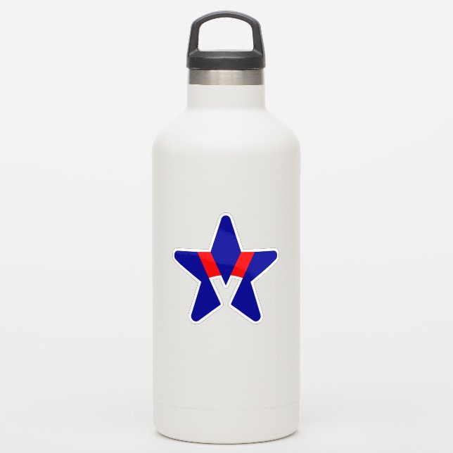 Sticker Conception d'étoile américaine avec la lettre V (Gourde)