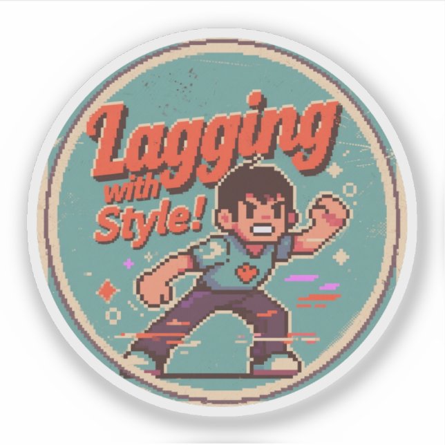 Sticker Conception drôle de jeux vidéo rétro – Laguer avec (Devant)