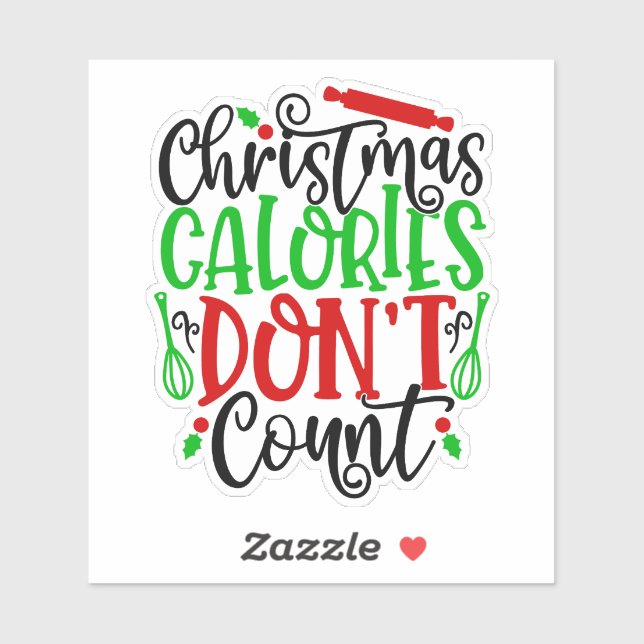 Sticker Conception drôle de Noël : les calories ne compten (Feuille)
