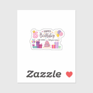 Sticker Conception éditable de Joyeux Anniversaire