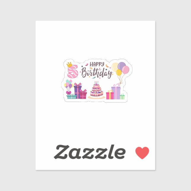 Sticker Conception éditable de joyeux anniversaire  (Feuille)