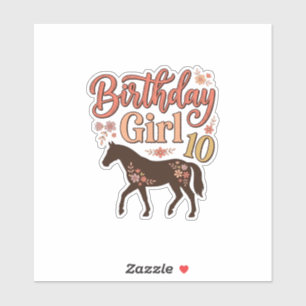 Sticker Conception Fleurie Vectorielle De Cheval 10 Fille