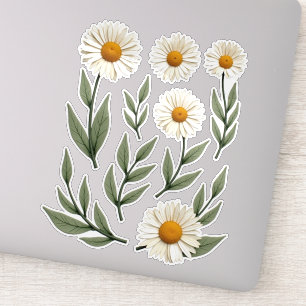 Sticker Conception Florale Marguerite Blanche