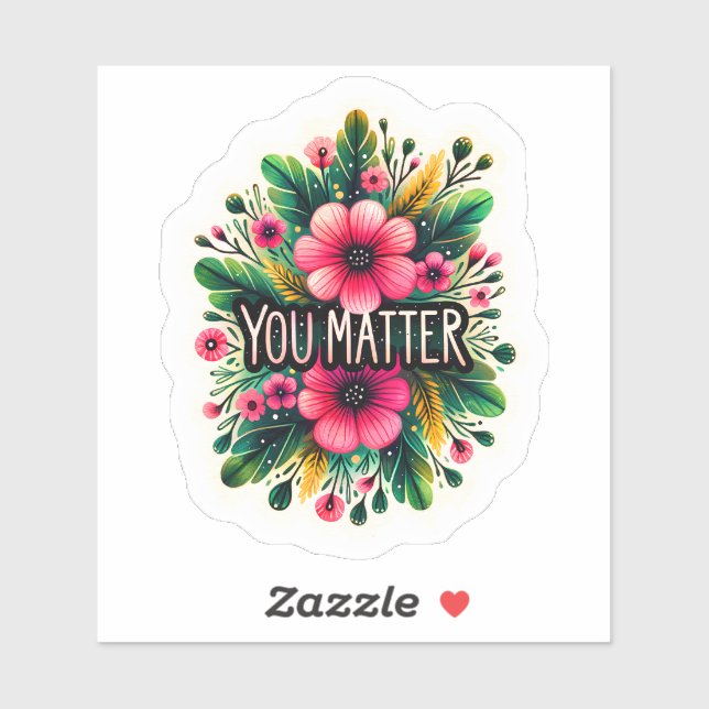 Sticker Conception Florale Promouvant l'Estime de Soi (Feuille)