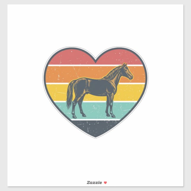 Sticker Conception vectorielle de cheval de cœur de couche (Feuille)