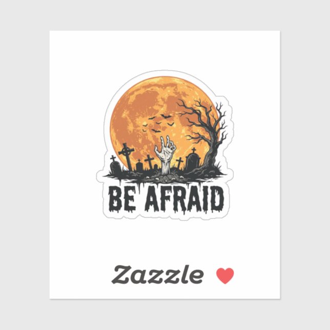 Sticker Conception vectorielle de cimetière d'Halloween vi (Feuille)