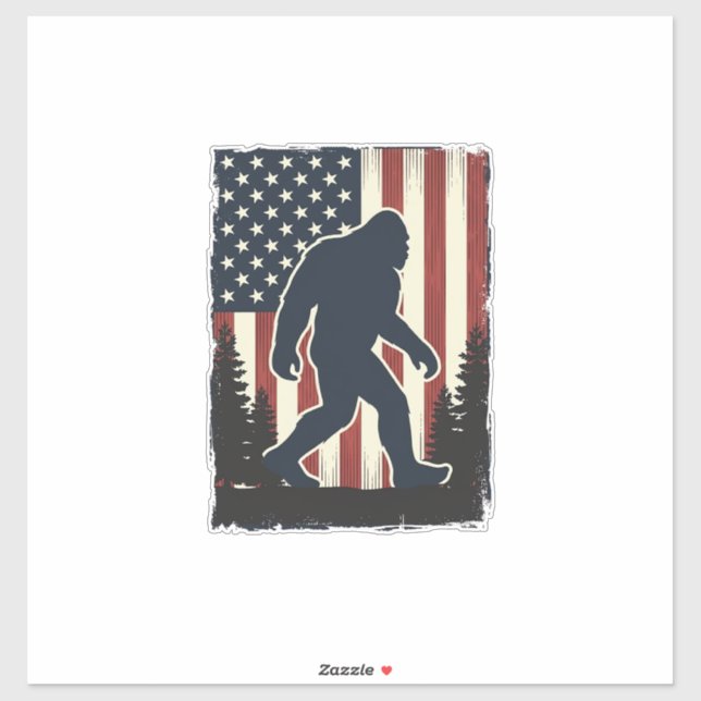 Sticker Conception vectorielle de forêt de drapeau américa (Feuille)