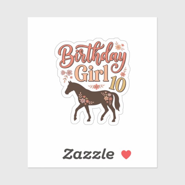 Sticker Conception vectorielle florale de cheval 10 pour f (Feuille)