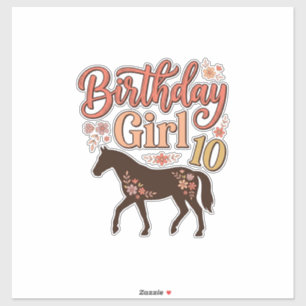 Sticker Conception vectorielle florale de cheval 10 pour f