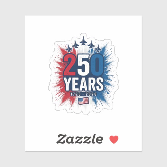 Sticker Conception vectorielle pour le 250e anniversaire d (Feuille)