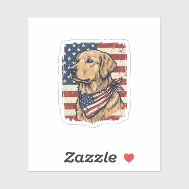 Sticker Conception vectorielle vintage patriotique de Gold (Feuille)