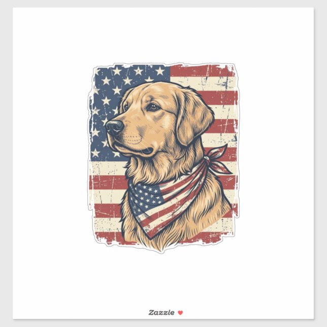 Sticker Conception vectorielle vintage patriotique de Gold (Feuille)