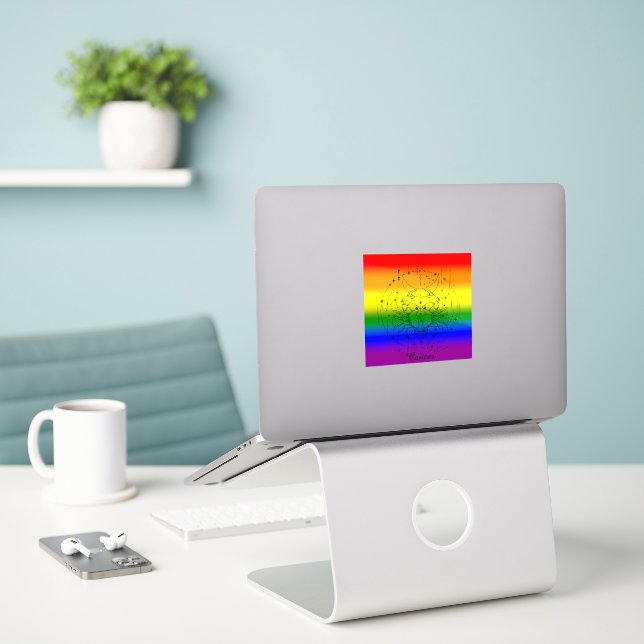 Sticker Conception Zodiaque LGBTQ Fierté Arc-en-ciel Astro (Ordinateur portable sur le bureau)