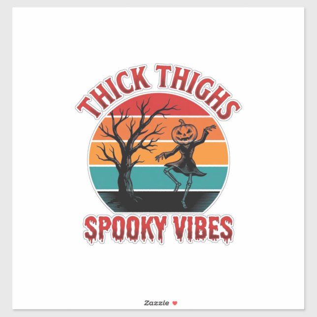 Sticker Conceptions de chemise Halloween Thick Thighs Spoo (Feuille)