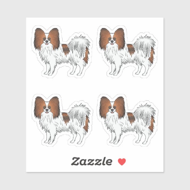 Sticker Conceptions de Papillon roux de bande dessinée mig (Feuille)
