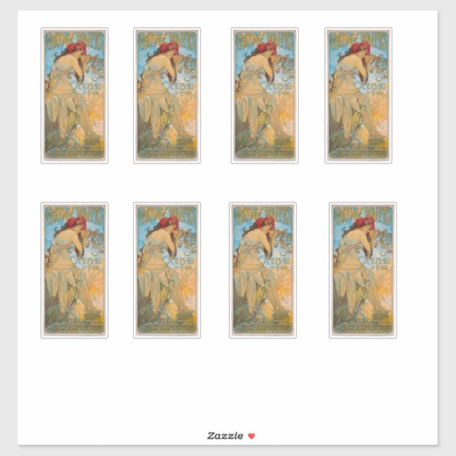 Sticker Concessionnaires de transport par Alphonse Mucha ( (Feuille)