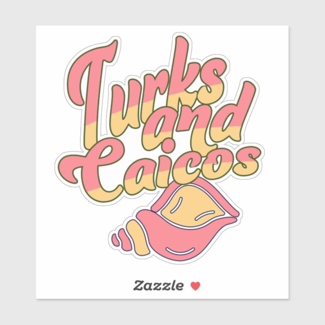 Sticker Conche Turks and Caicos (Feuille)
